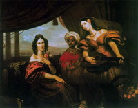 Графиня М.А. Потоцкая, графиня С.А. Шувалова с мандолиной и эфиопянка