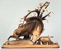 Скульптура из дерева Кабан, подарок охотнику